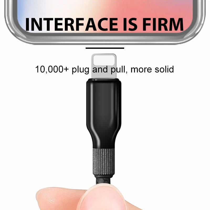 USB-кабель iONCT 3A для быстрой зарядки и передачи данных iPhone X XR XS Max 8 Plus 7 6 iPad 1 м TPE шнур