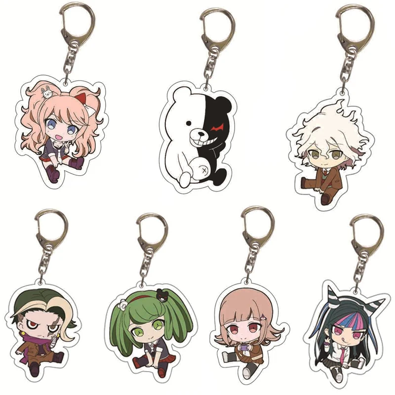 

Двухсторонний брелок в стиле аниме данганронпа, кольцо для ключей с акриловой подвеской, реквизит для косплея монакумы наеги Макото, подаро...