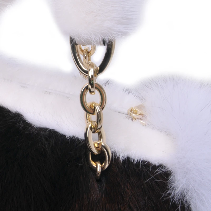 

Women's Real Fox Fur Handbag Cow Full Grain Leather Fur Pompoms Mink Messenger Bag Large Capacity Totes Warm Shoulder Bag S7963