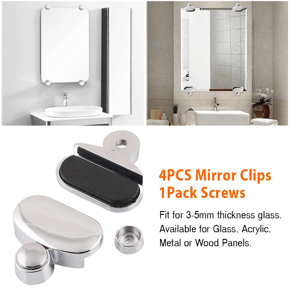 4 шт. стеклянный зажим аксессуары для ванной комнаты зеркала фиксирующие