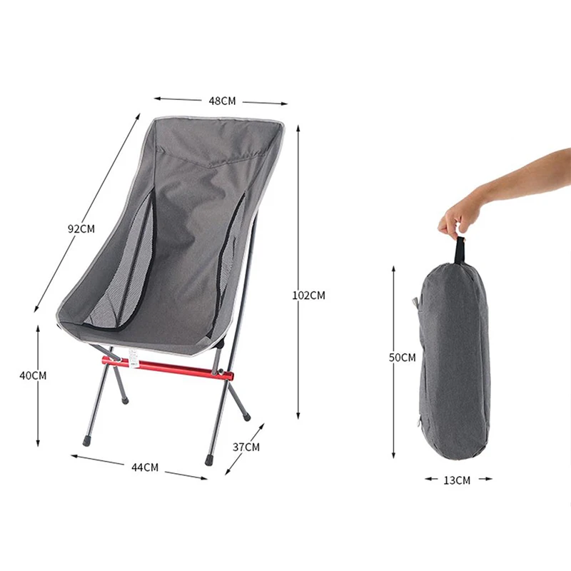 구매 Relax 초경량 접이식 비치 의자, 접이식 피크닉 휴대용 야외 캠핑 의자 알루미늄 합금 낚시 의자