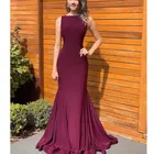 Атласное платье бордового цвета, сексуальное вечернее платье для причастия, бальное платье для выпусквечерние вечера, простая формальная одежда с открытой спиной
