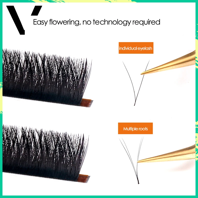 Накладные ресницы для наращивания натуральные мягкие с разрезами V-образные