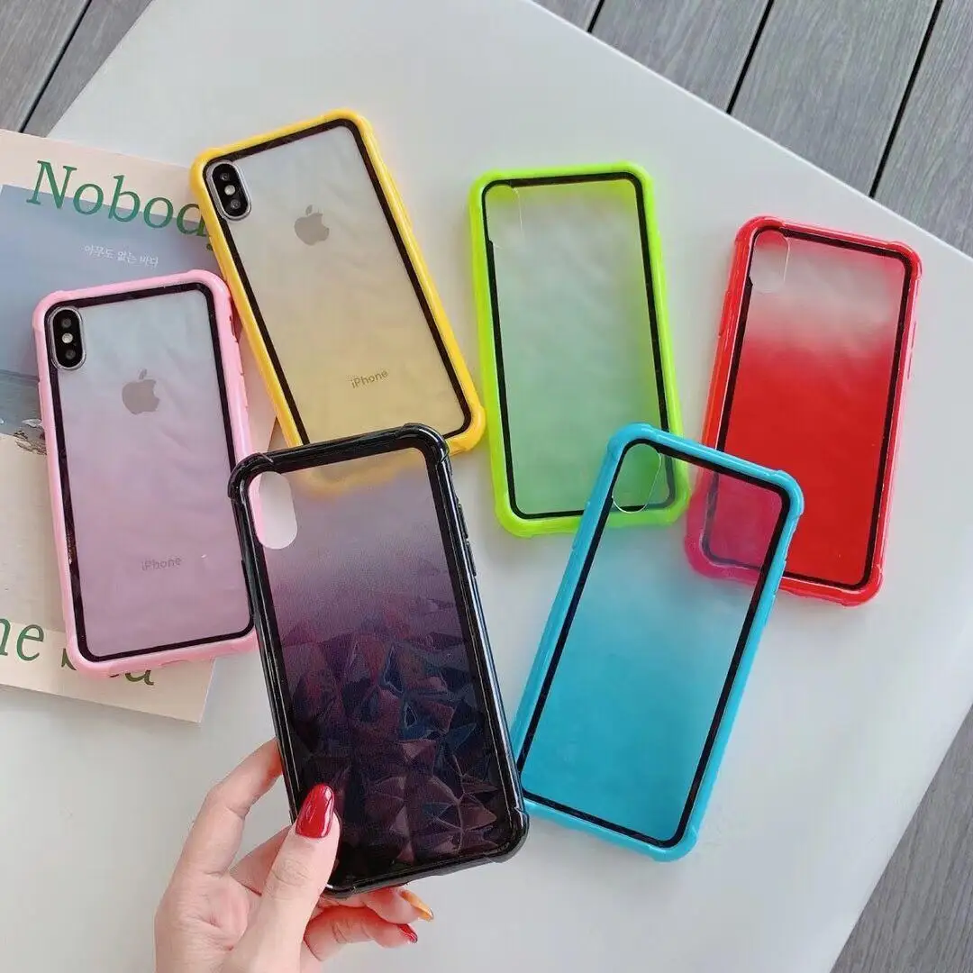 Градиентный 3D Алмазный чехол для iPhone 11 Pro MAX XR XS Max 8 7 6 6S Plus прозрачный силиконовый