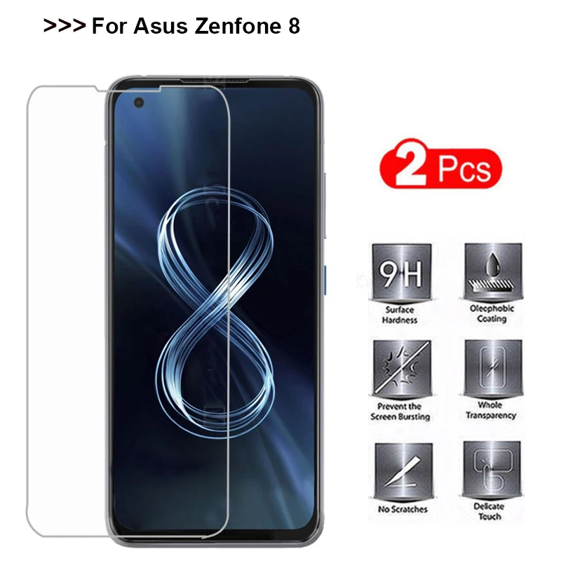 2 шт. закаленное стекло для ASUS Zenfone 8 Защита экрана защитное на откидная крышка Sklo |