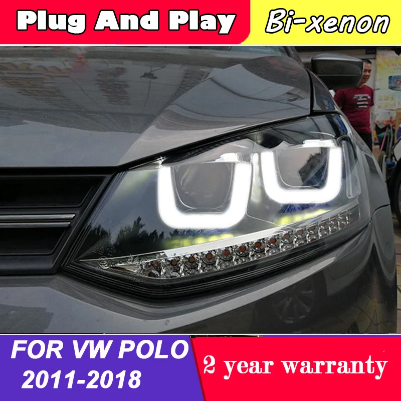 Передняя фара в сборе для VW POLO 2011 2018 года с DRL|Фара авто сборе| |