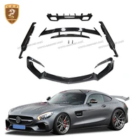 real carbon fiber side skirts front rear lip for gts gt carbon fiber rear spoiler wing car styling