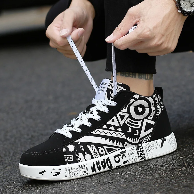 Мужские кроссовки с высоким берцем дизайнерская мужская повседневная обувь