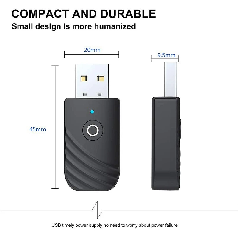 

3 in 1 Bluetooth 5.0 Audio Receiver Transmitter RCA 3.5mm AUX Jack Stereo USB Wireless Adapter for TV PC Car Kit MP3