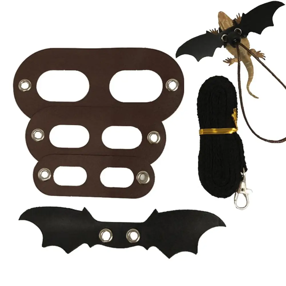 

Adjustable Reptile Leash Bearded Dragon Lizard Harness Wing Traction Rope Set