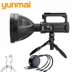 Супер яркий светодиодный перезаряжаемый фсветильник XHP70.2, большой ручной фонасветильник для поиска, рабосветильник е освещение, прожектор 40 Вт