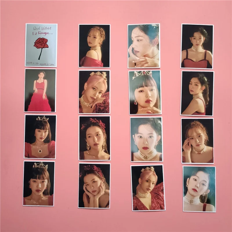

16Pcs/set KPOP Red Velvet Photos Around The Concert La Rouge Album Photo Card PVC Cards Self Made LOMO Card Photocard