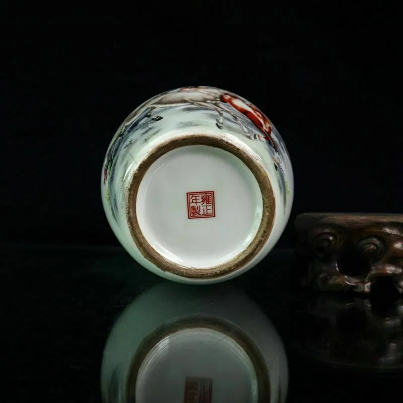 Китайская старая фарфоровая Пастельная банка с рисунком обезьяны из сосны