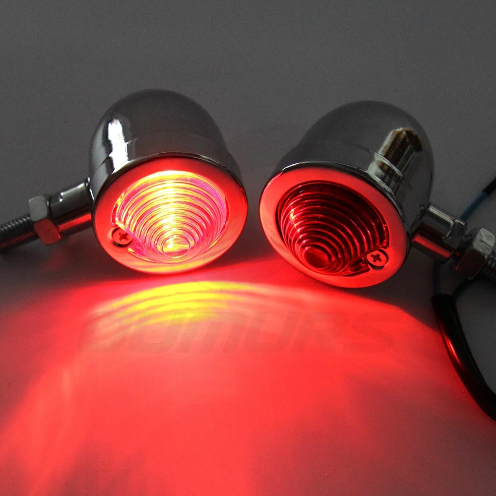 OUMURS Motorcycle Turn Signal Bullet LED Indicator Light Amber Moto Blinker Lights Lamp For Harley Cafe Racer Yamaha Honda |