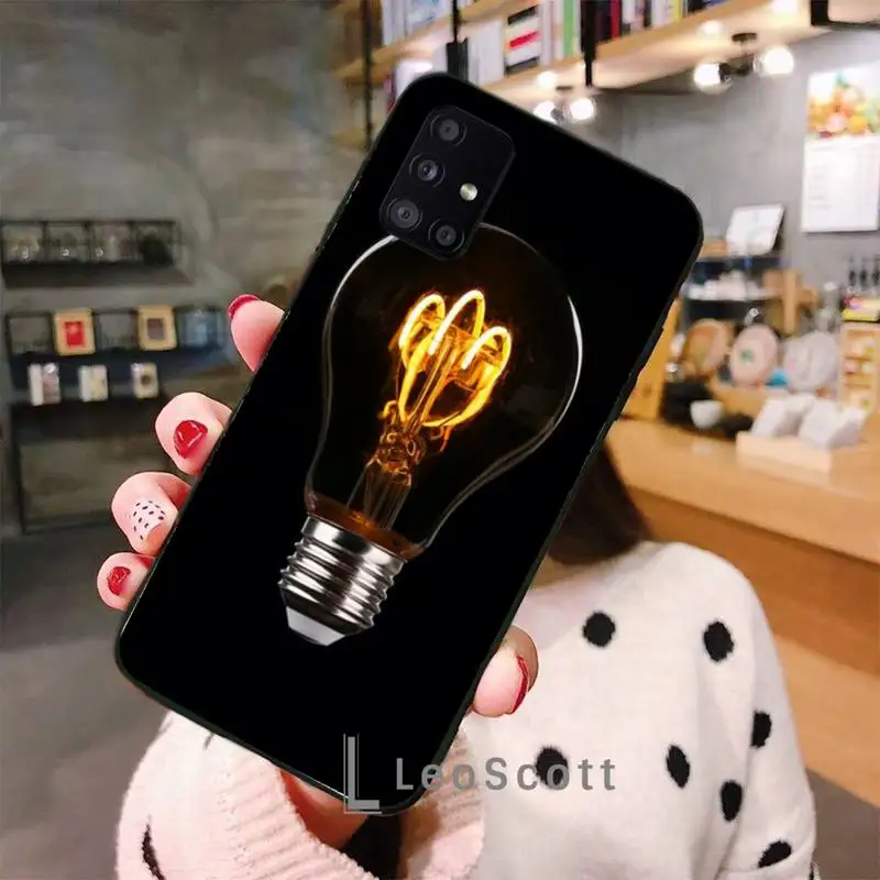 

light bulb Phone Case For Samsung A32 A51 A52 A71 A50 A12 A21S S10 S20 S21 Plus Fe Ultra