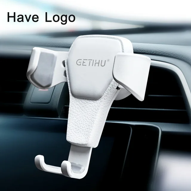 Have Logo White GETIHU гравитационный Автомобильный держатель для телефона в Автомобиле вентиляционное отверстие крепление без магнитного держателя мобильного телефона Подставка для сотового телефона Поддержка iPhone X 7 - Цвет: Have Logo White
