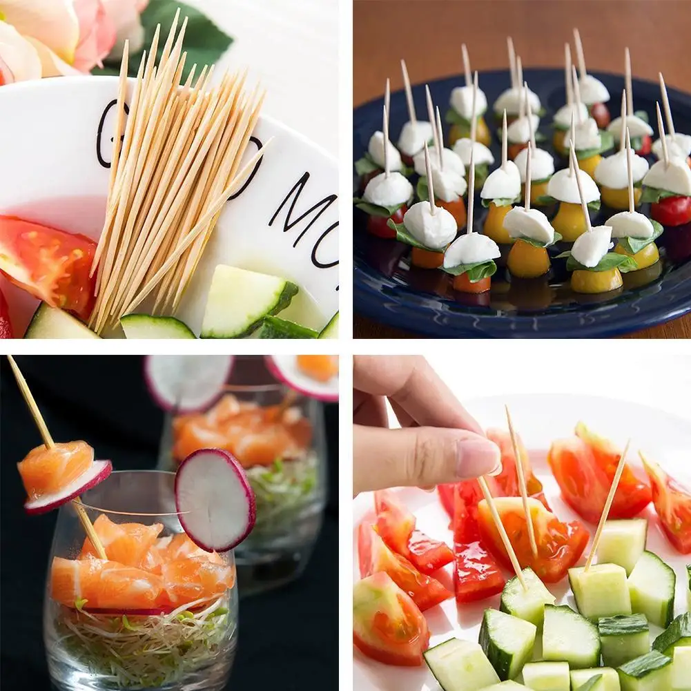 200 шт. портативная двухсторонняя бамбуковая зубочистка |