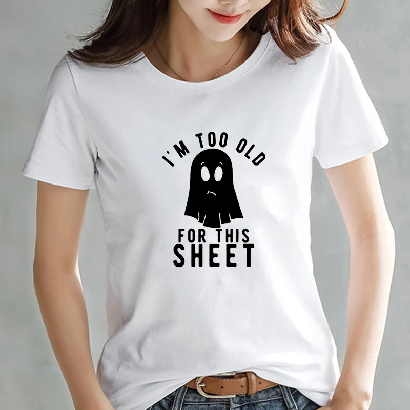 Женская хлопковая Футболка с принтом I'M TOO OLD в стиле Харадзюку Винтажная