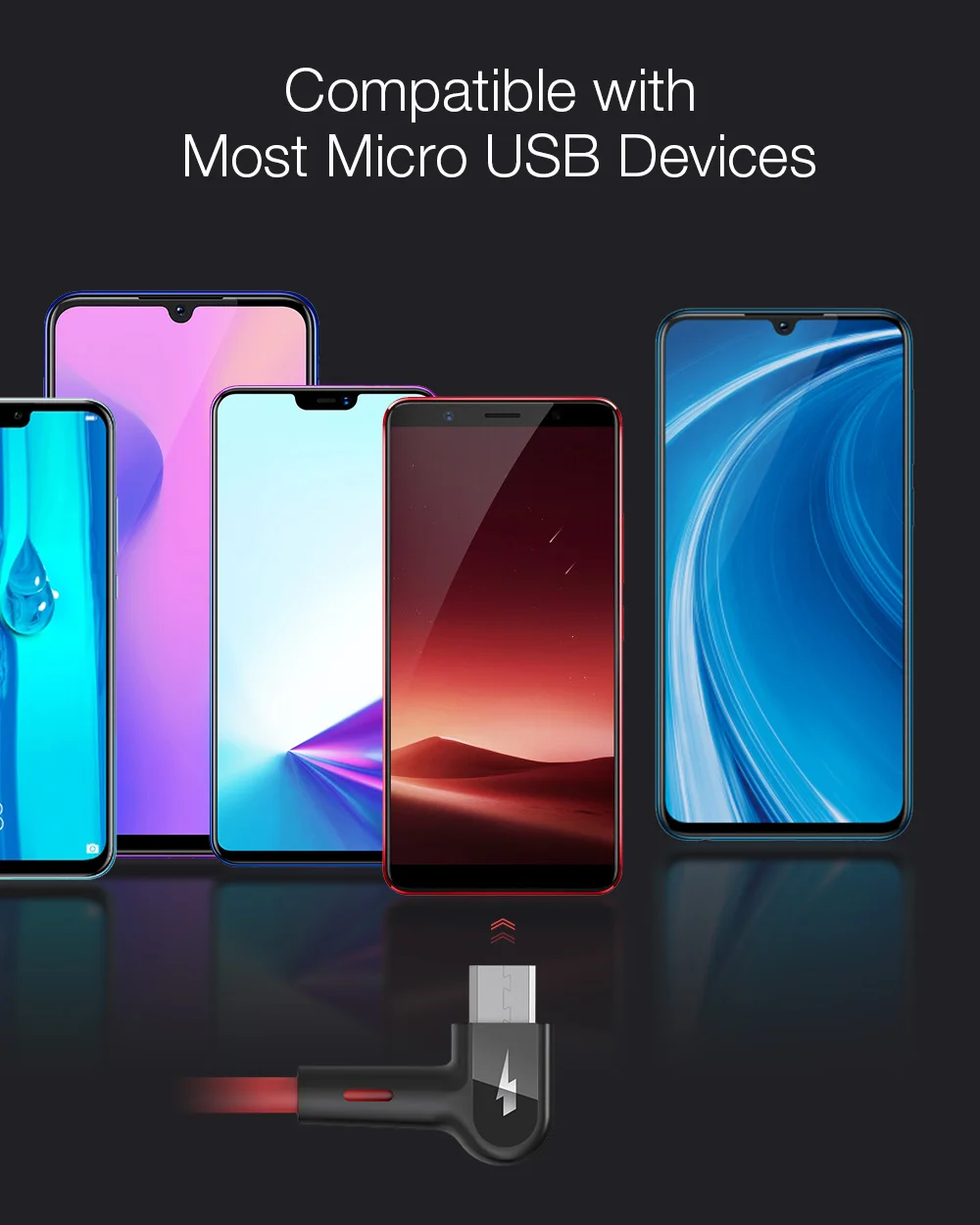 Blitzwolf 2.4A 90 ° под прямым углом USB A к Micro usb зарядное устройство кабель для передачи данных для samsung Xiaomi телефон играть в мобильные игры