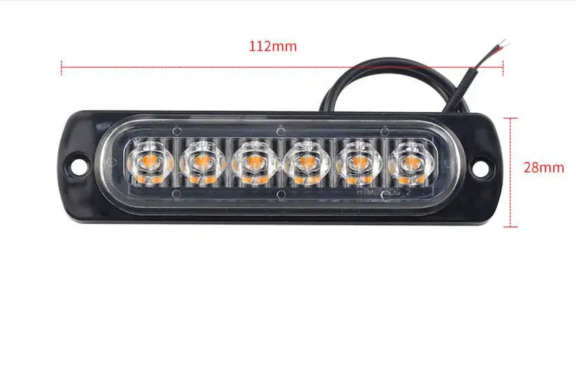 20 шт. 6 светодиодов 2835smd 12 в автомобильный мигающий предупреждающий свет