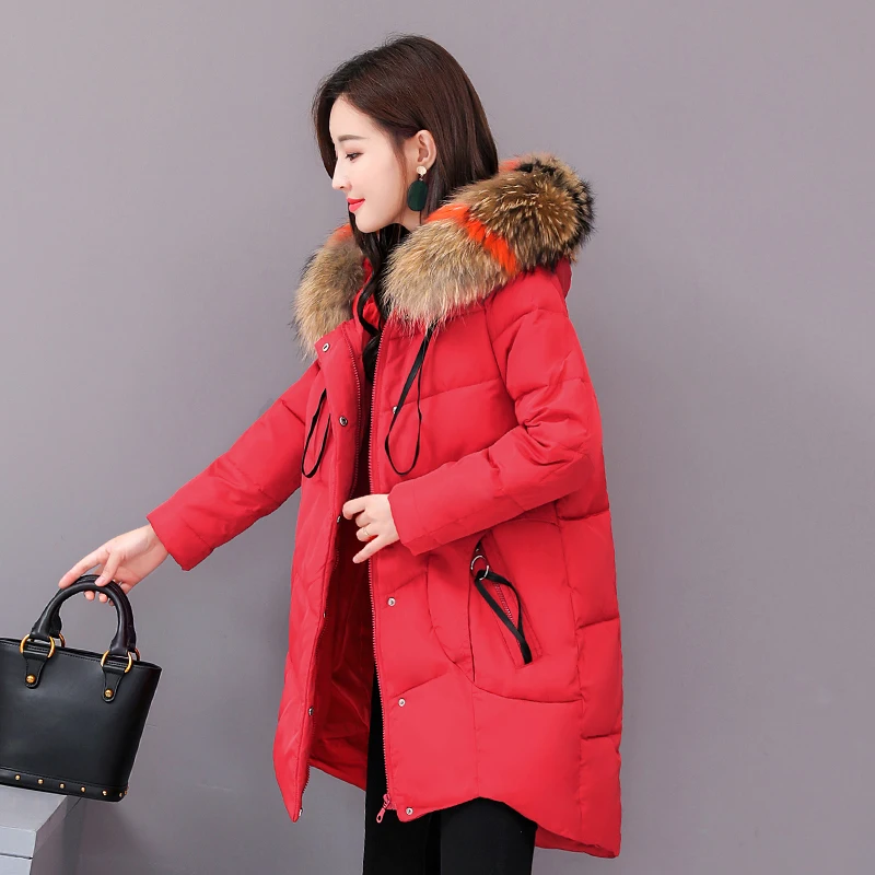 Plus Size 4XL 5XL Winter Jacket Women Padded Outwear Hooded Colorful Fur Female Coat Long Parka Mujer Invierno