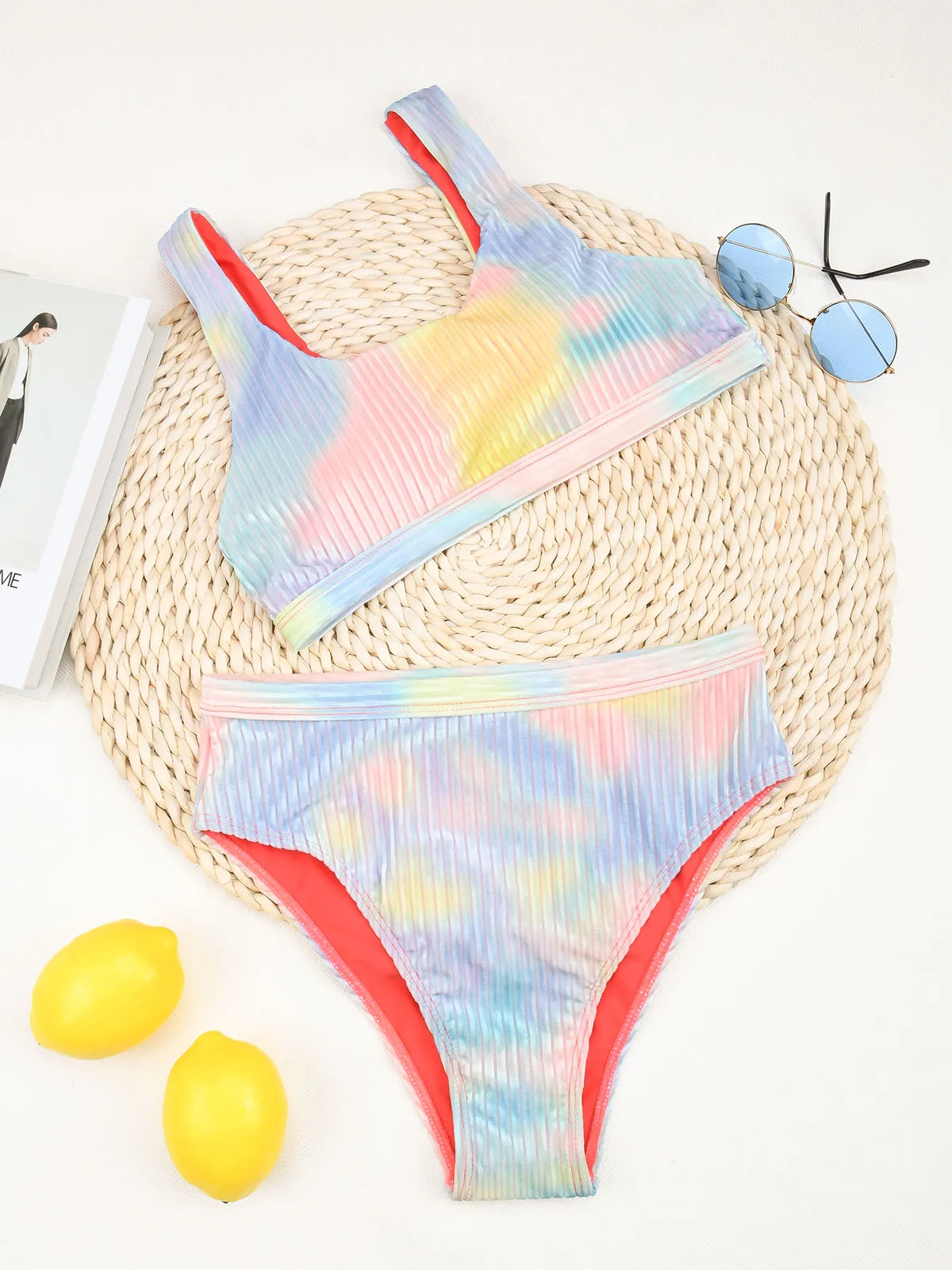 

Tie Dye High Waist Bikinis 2021 New Sexy Women Clothing Swimsuit Swimwear Female Brazilian Bikini Set Biquini Bathing Suit Women
