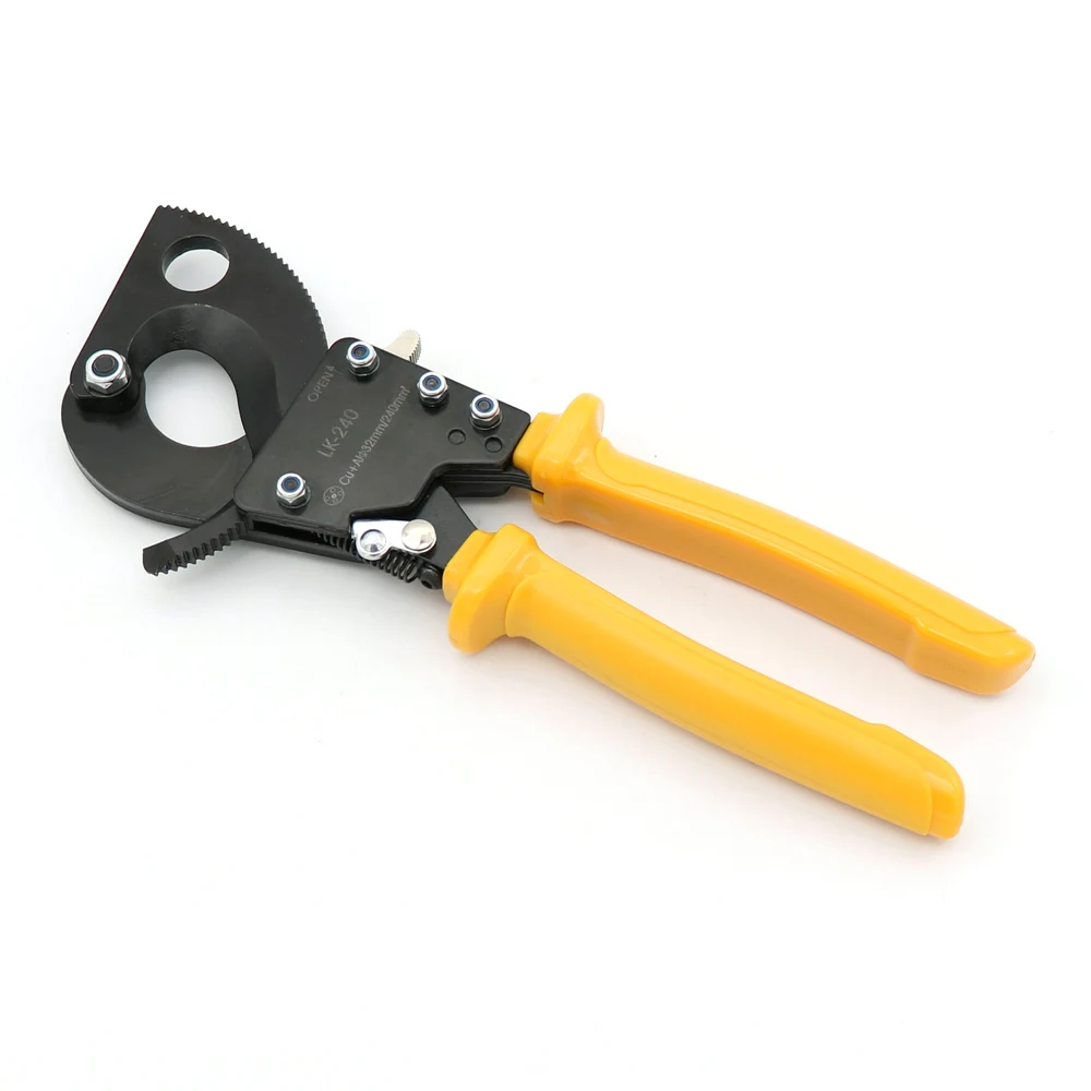 Новый Ratchet Кабельный Резак Cut до 240 mm2 Max кусачки ручной инструмент LK Бесплатная