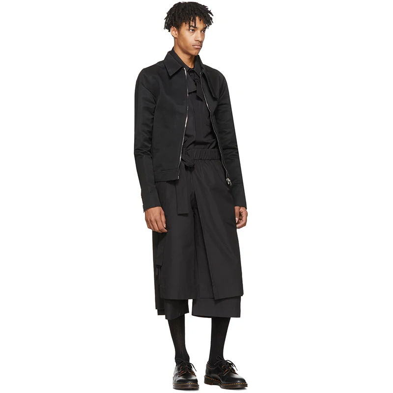 Новинка весна-лето мужские Многослойные разборные брюки и шорты черная супер