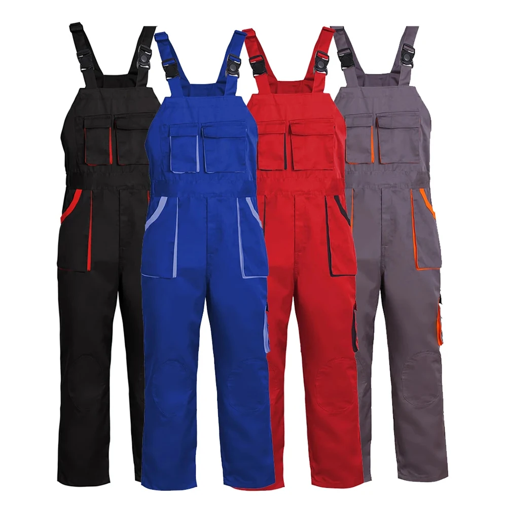 

Workwear Coverall Work Bib and Brace Overall Pants Trousers Garage Dungarees Multi Pocket Working Mechanic Overalls
