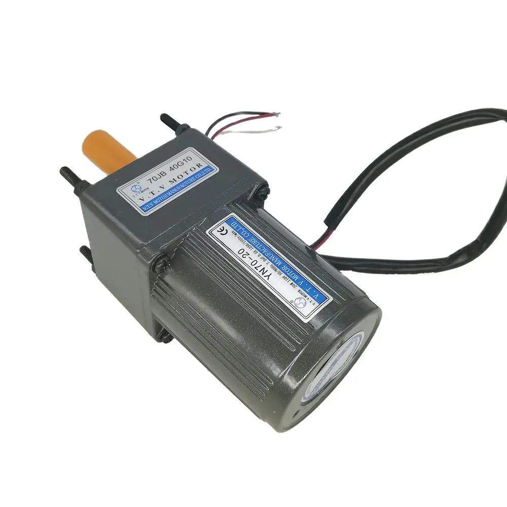 Chinese Cheap 110V 10W Ac motor YN70-10/70JB15G10 with gear box  100RPM output speed enlarge