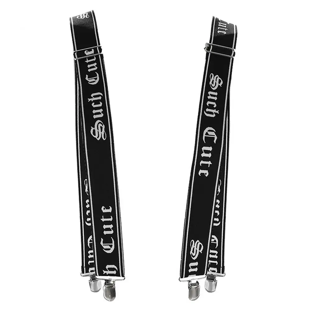 Черные модные Харадзюку лямки с печатным рисунком женские мужские брюки унисекс