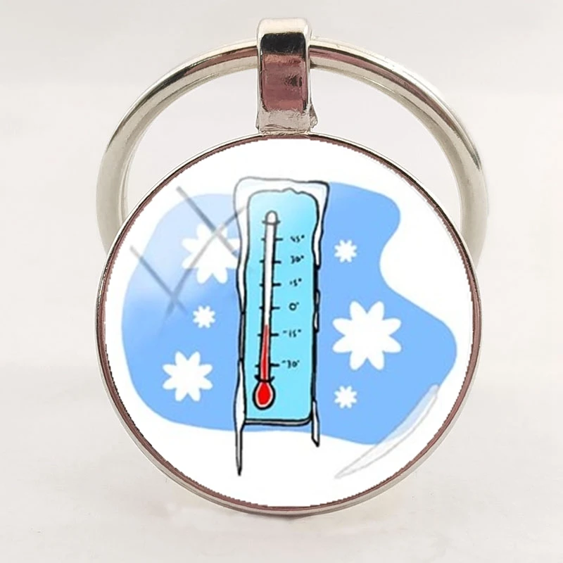 Новый модный брелок с логотипом погоды милый круглый из стекла подвеска в виде
