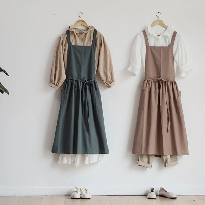 Фартуки из хлопка и льна в японском стиле |