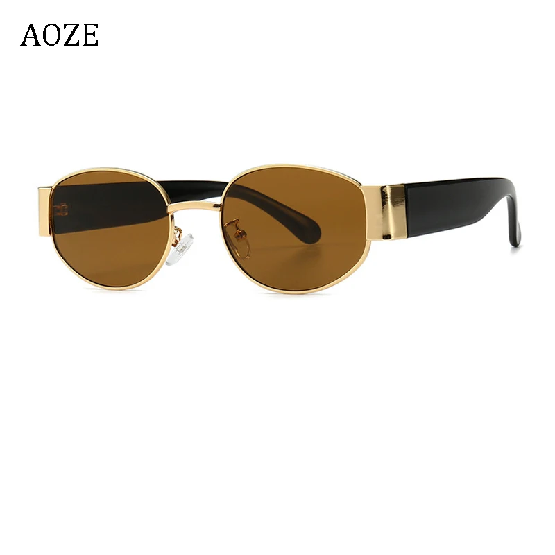 

AOZE2020 Fashion Style Punk SteamPunk unisex Round Sunglasses Men Cool Lens Shades Ocean Design Brand Sunglasses SunglassesUV400