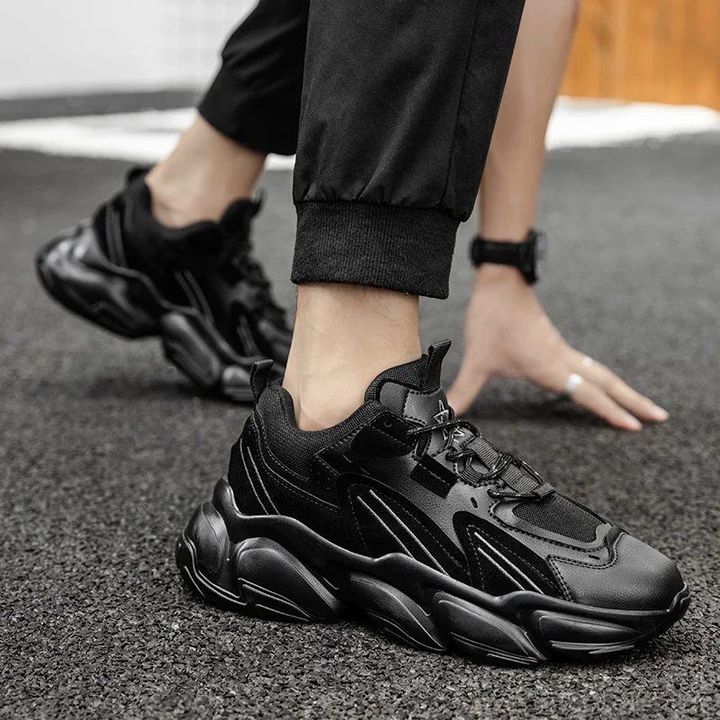 

2021 Men's Casual Shoes Lace-up Breathable Rubber Damping Sports Shoes Outdoor Comfortable Lightweight Non-slip Running Shoes