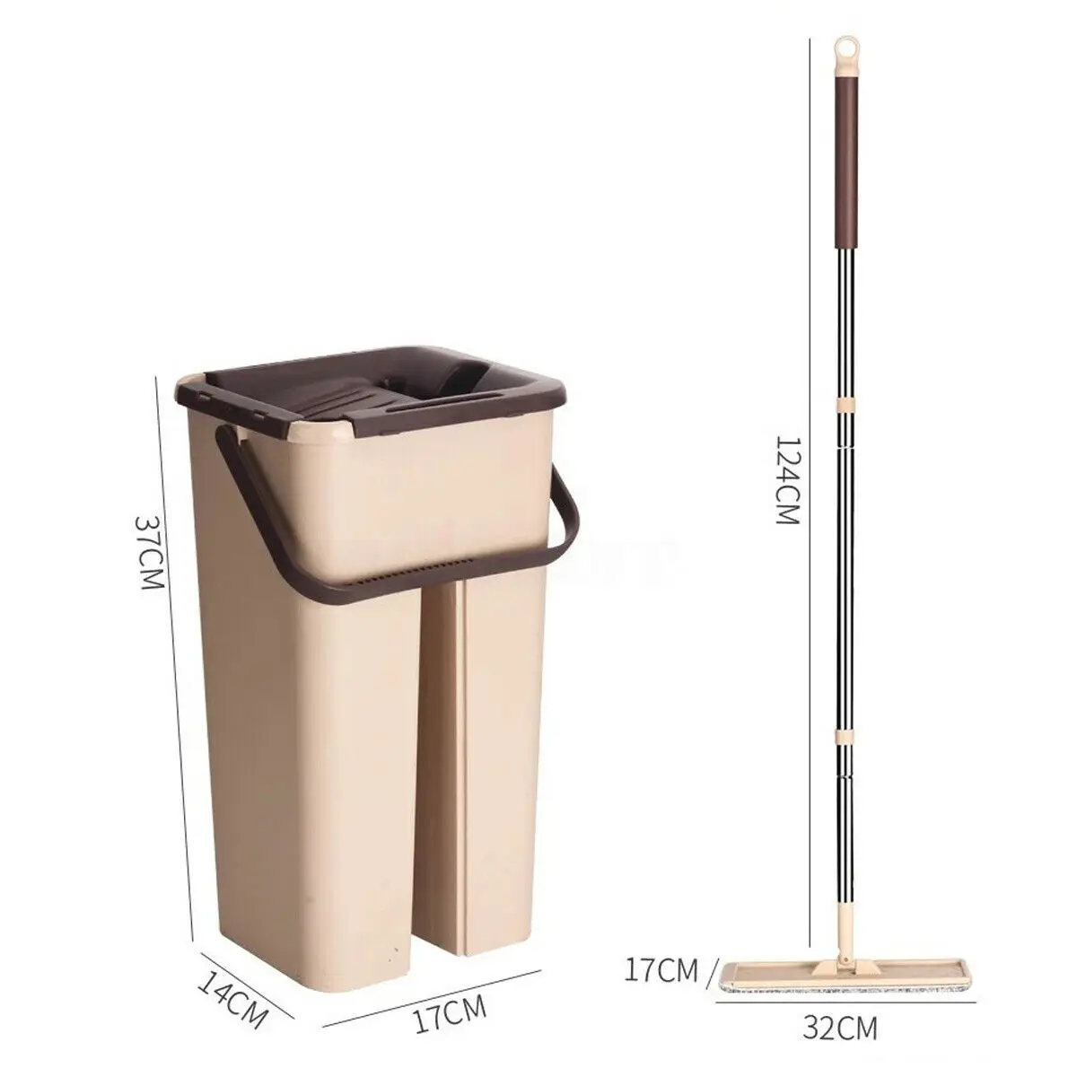 

Hand Free Wringing Floor Cleaning Mop Flat Squeeze Lazy Mop & Bucket Wiper Microfiber Mop Pads with Dehydration & Washing System