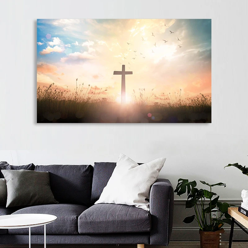 Jesus Cross Painting Christian Wall Art Religious Canvas Poster and Prints for Living Room Decoration Cuadros | Дом и сад