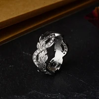 new fashion rings for women vintage flower leaves ring engagement wedding bridal jewelry elegant creative