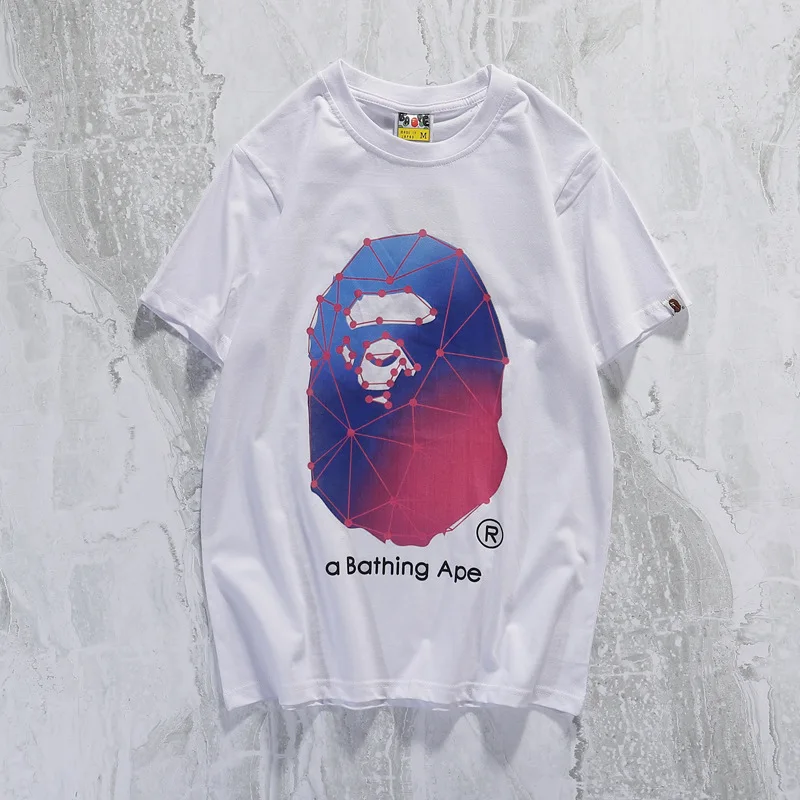 

Fashion Brand Camouflage Joint-name Cotton Short Sleeve Bape Shark T-shirt Men and Women Teenagers Half Sleeve