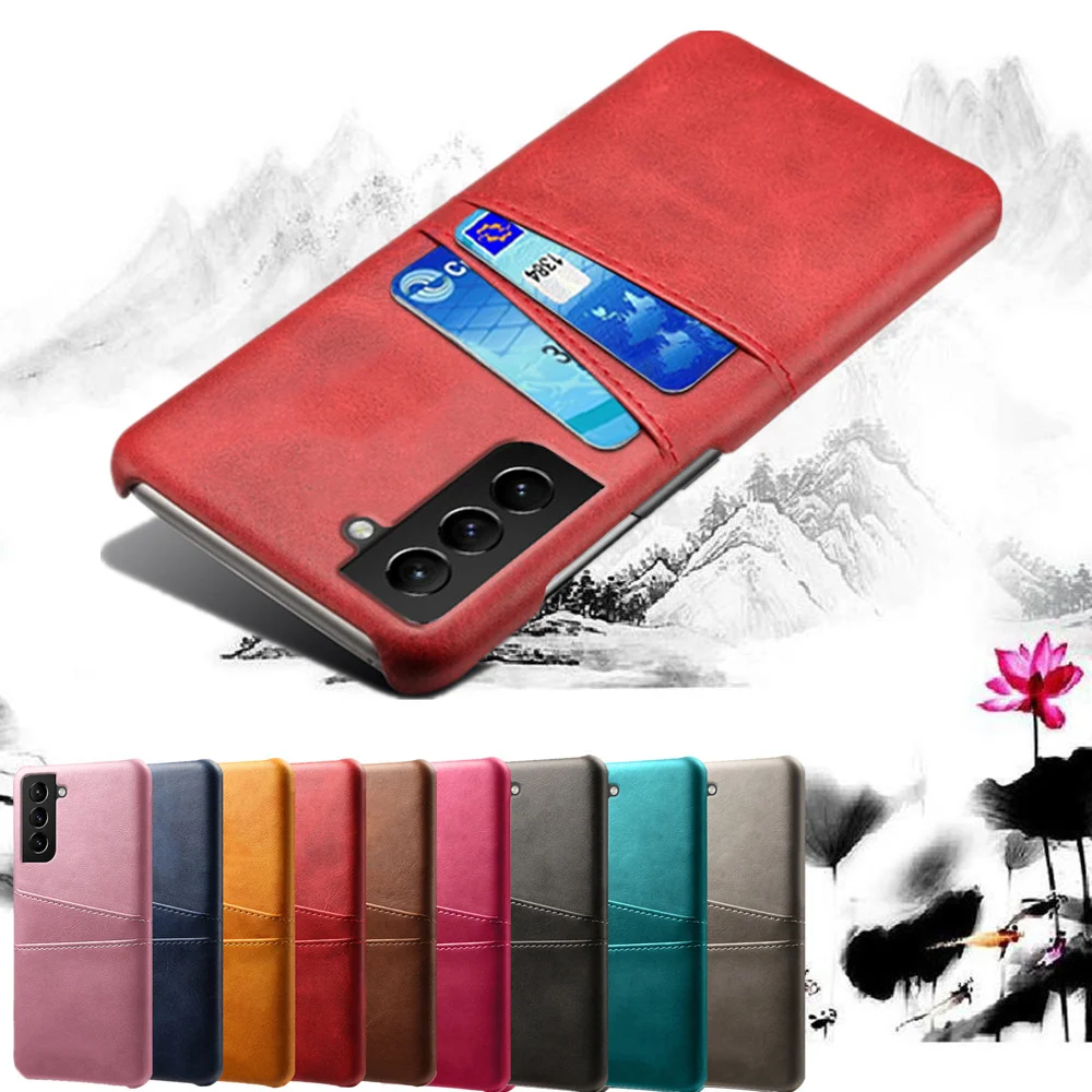 

For Samsung Galaxy S22 Pro Plus S21 FE Case with 2 Credit Card For Sansung S 22 22 S21fe S22+ ID Holder Slots Cover Coque Funda