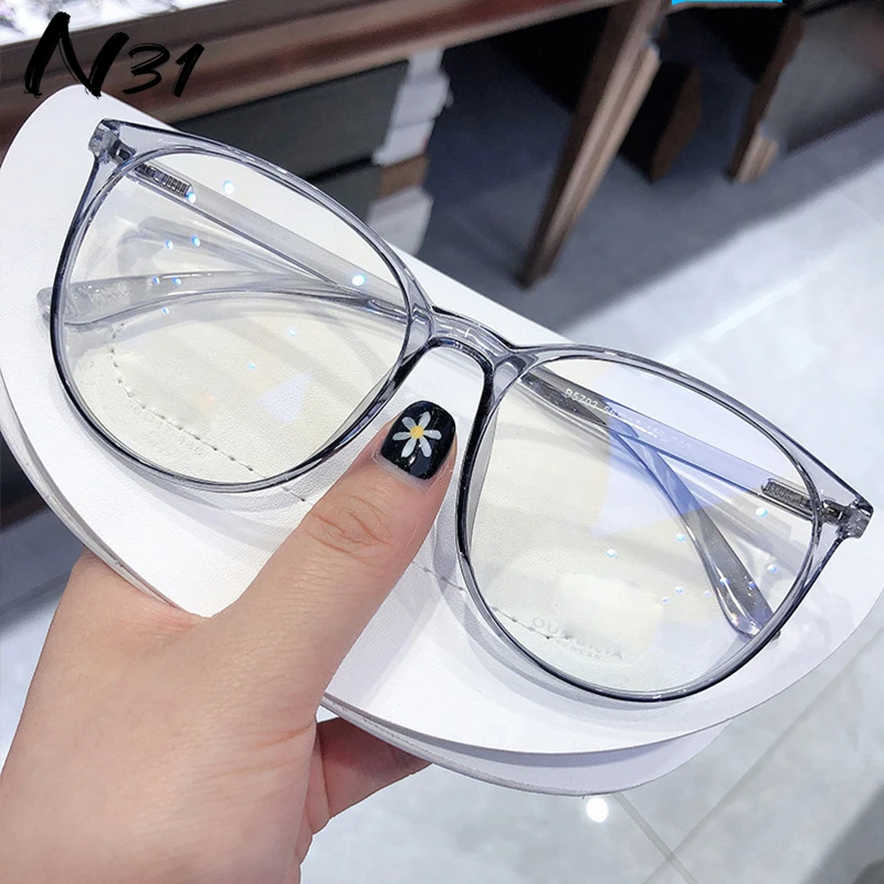 

Unisex New Large Frame Anti Blue Light Glasses Round Eyewear Blocking Glasses Optical Spectacle Eyeglasses Plain Accessories