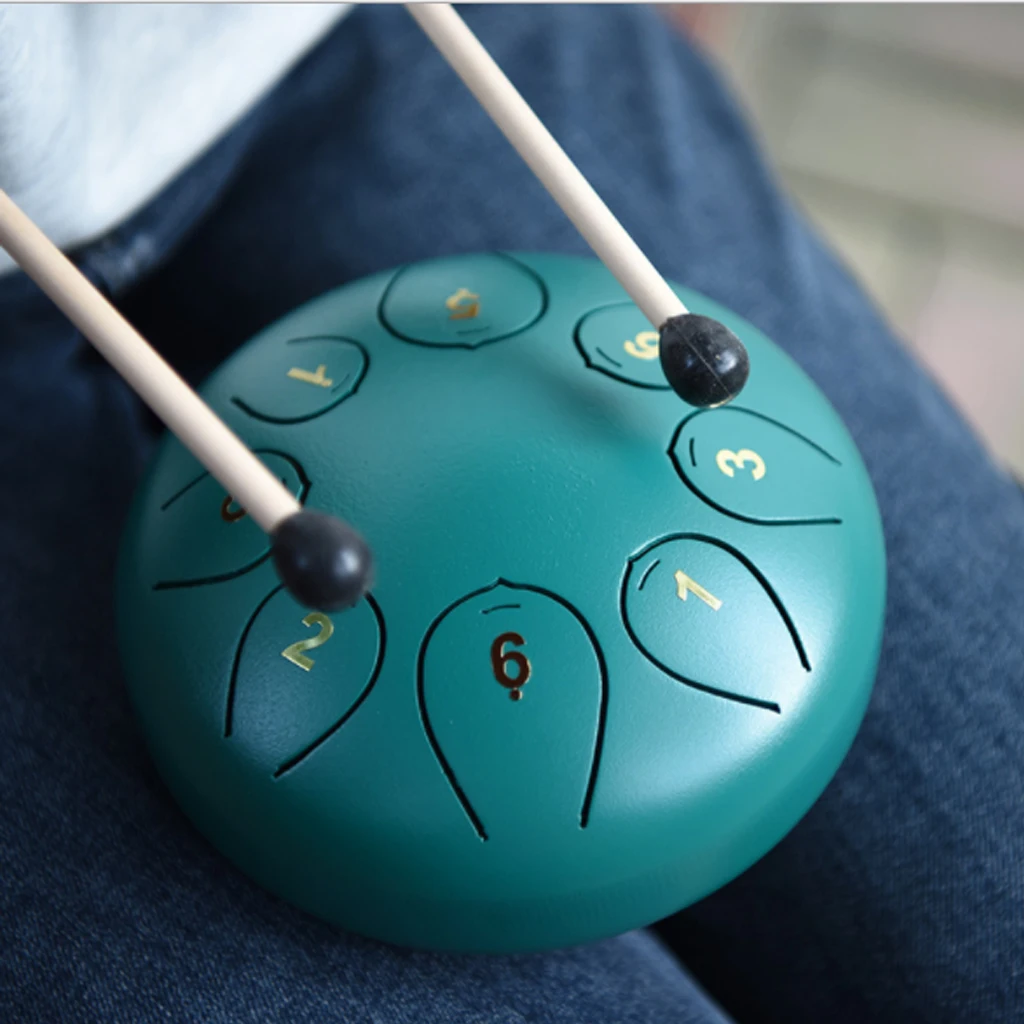 

6inch Steel Tongue Drum 8 Notes Hand Pan Drum with Accessory for Music