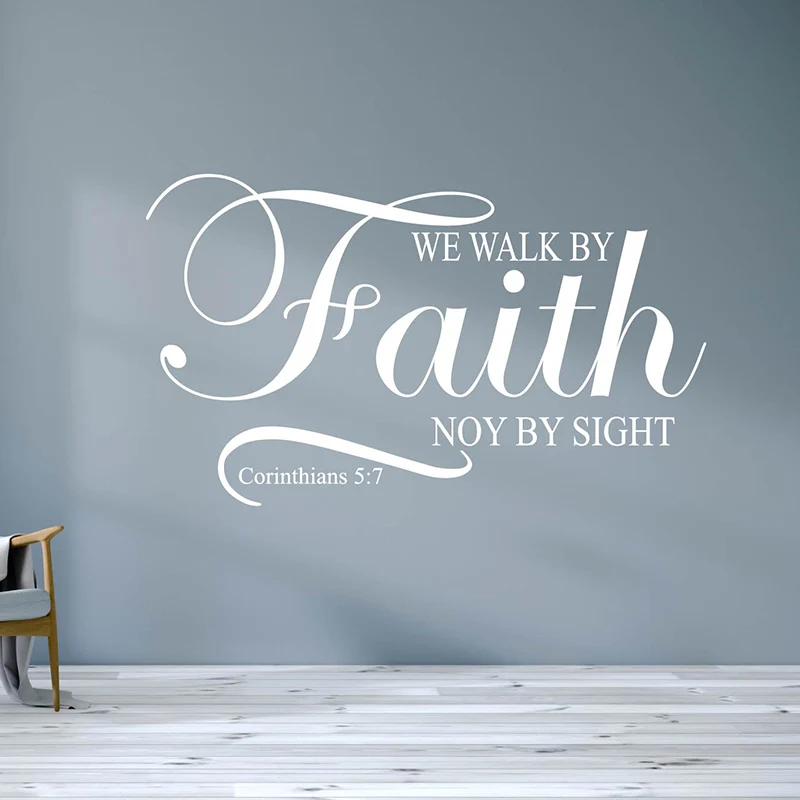 Настенная Наклейка с текстами из Библии Мы гуляем вера а не по видимости 2