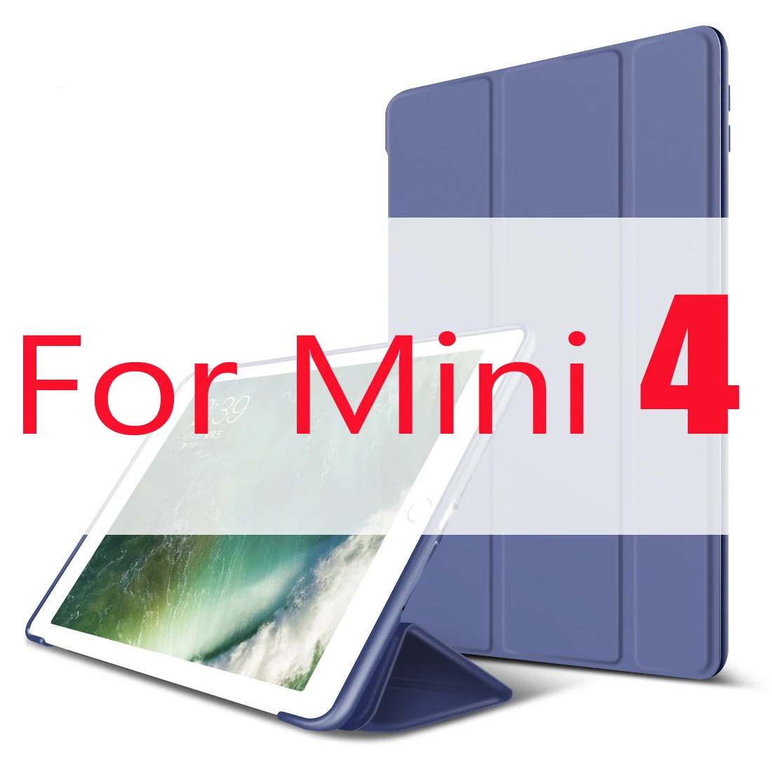 Blue For Mini 4 Чехол для iPad Mini 4 3 2 1 чехол из искусственной кожи Силиконовый мягкий чехол для iPad Mini 2 5 чехол Funda - Цвет: Blue For Mini 4