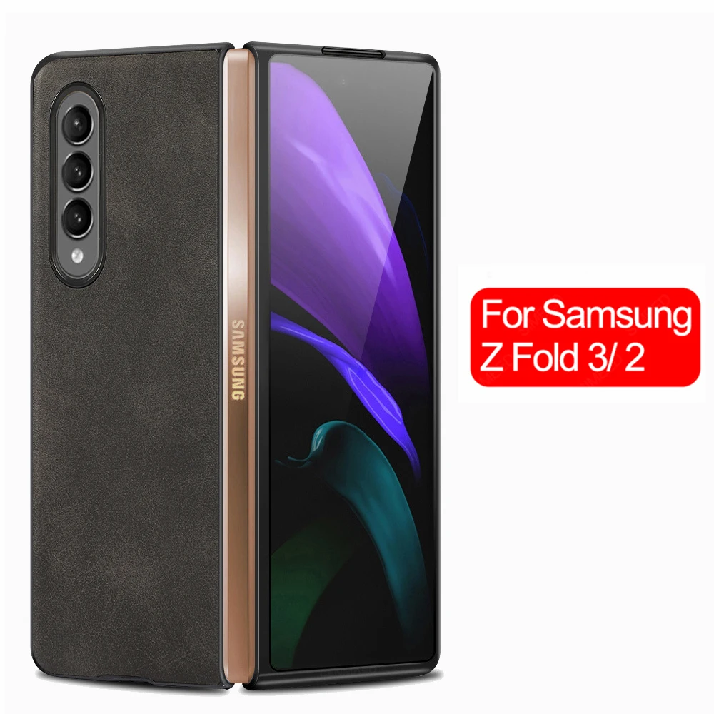 

2021 For Samsung Galaxy Z Fold 3 Case Luxury PU Leather Shockproof Back Phone Cover Capa for Samsung Z Fold 2 Fold3 Fold2 5G Cas