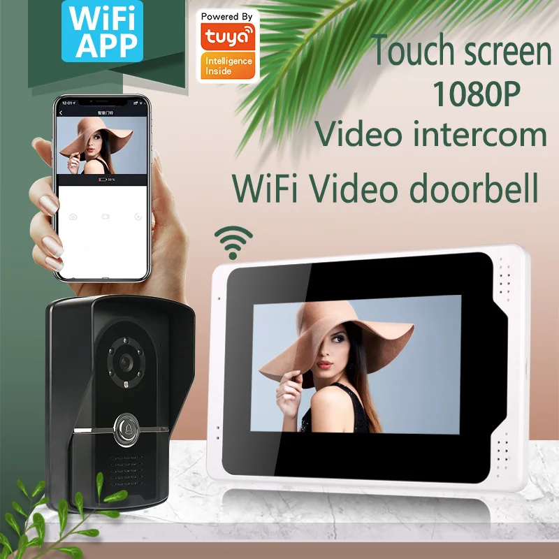 

Smart Home Wired WIFI 1080P AHD 7" Video Door Phone Intercom System Recording Monitor IR Night Vision Camera App Remote Unlock