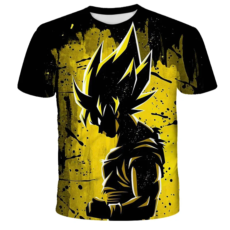 

New Summer Fashion New Super Luminous Dragon-Ball 3D Printing Pattern Boys Girls Children's Short Sleeve Trendy Casual T-shirt
