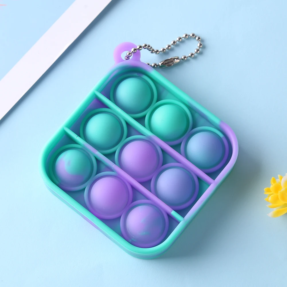 

Mini Push Bubble Sensory Toy Keychain Autism Squishy Adult Stress Reliever Toy for Children Relief Funny Pop-it Fidget Toys