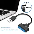 Переходник с USB 2,0 на SATA 22Pin, медный провод, кабель из АБС-пластика для HDD SSD, внешний жесткий диск, переходник с проводом на 2,5 дюйма SSD