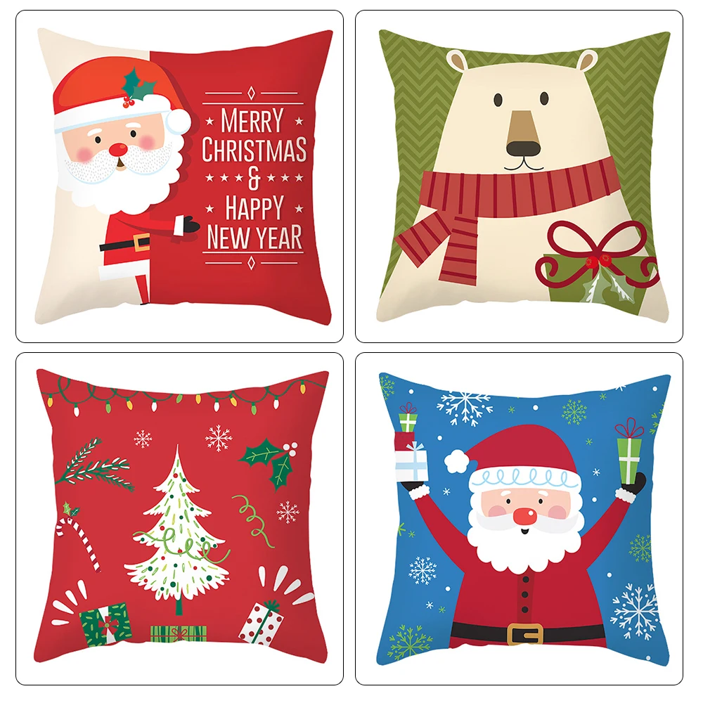 

45x45 см Рождественская наволочка 2021 Рождественский Декор для дома украшения Рождество Новый год 2022 подарок